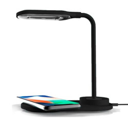 Lámpara Led + Base Carga Inalámbrica Qi Cool Negro