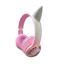 Casco para niños y niñas con luces CA-045 Huella perrito con orejitas color rosa