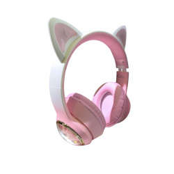 Casco para niños y niñas con luces CA-045 Huella perrito con orejitas color rosa