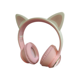 Casco para niños y niñas con luces CA-045 Huella perrito con orejitas color rosa
