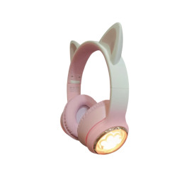 Casco para niños y niñas con luces CA-045 Huella perrito con orejitas color rosa