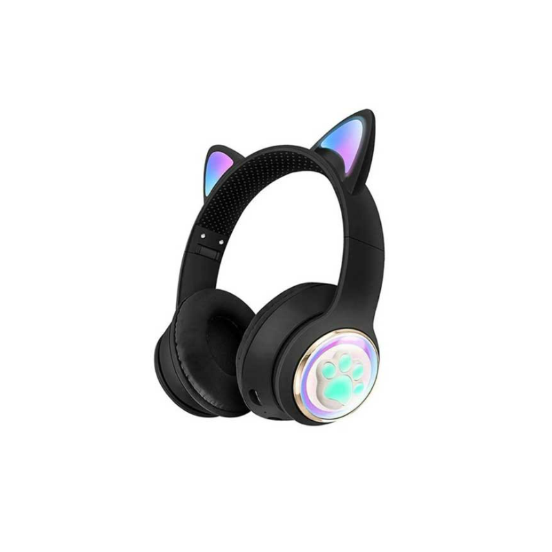 Casco para niños y niñas con luces CA-045 Huella perrito con orejitas color negro Casco para niños y niñas con luces CA-045 Huella perrito con orejitas color negro