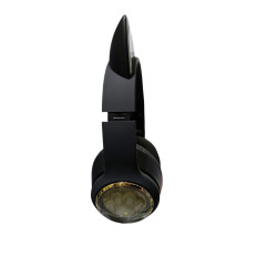 Casco para niños y niñas con luces CA-045 Huella perrito con orejitas color negro