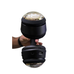 Casco para niños y niñas con luces CA-045 Huella perrito con orejitas color negro