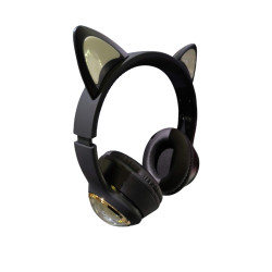 Casco para niños y niñas con luces CA-045 Huella perrito con orejitas color negro