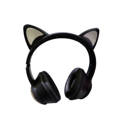 Casco para niños y niñas con luces CA-045 Huella perrito con orejitas color negro