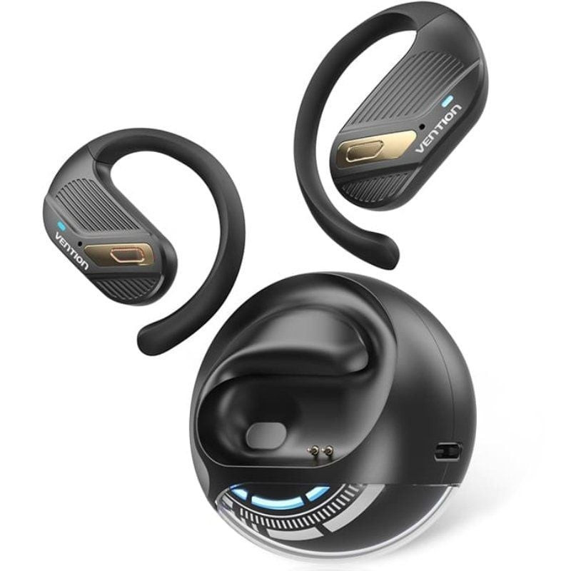 Auriculares Deportivos Bluetooth Vention Open Ear OpenBeat O12 NBUB0 con estuche de carga/ Negros Auriculares Deportivos Bluetooth Vention Open Ear OpenBeat O12 NBUB0 con estuche de carga/ Negros