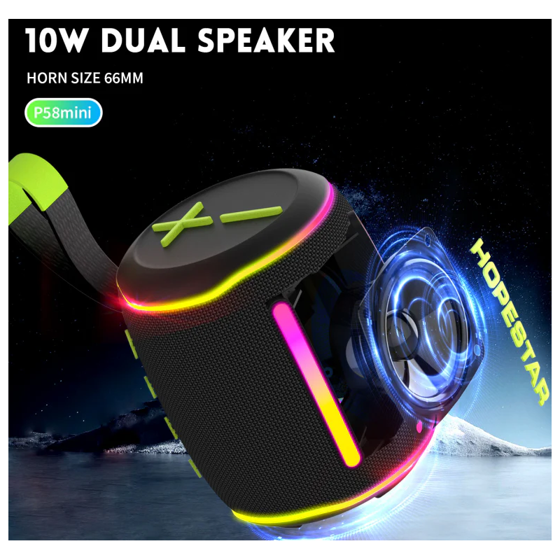 Altavoz Bluetooth portátil para exteriores Hopestar P58 Mini Bass color negro Altavoz Bluetooth portátil para exteriores Hopestar P58 Mini Bass color negro