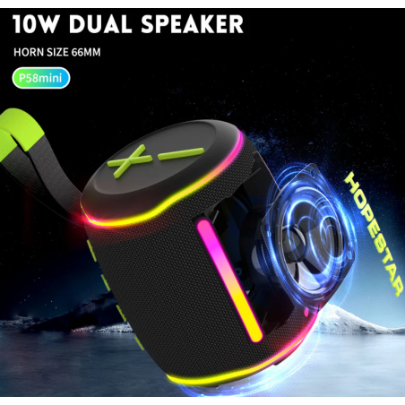 Altavoz Bluetooth portátil para exteriores Hopestar P58 Mini Bass color negro
