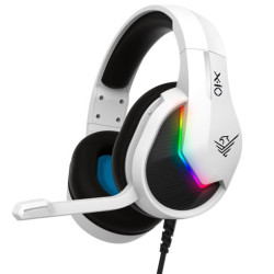 Auriculares Gaming Con Microfono Phoenix - Ps5 - Ps4 - Pc - Controles En Cable - Mute - Blanco