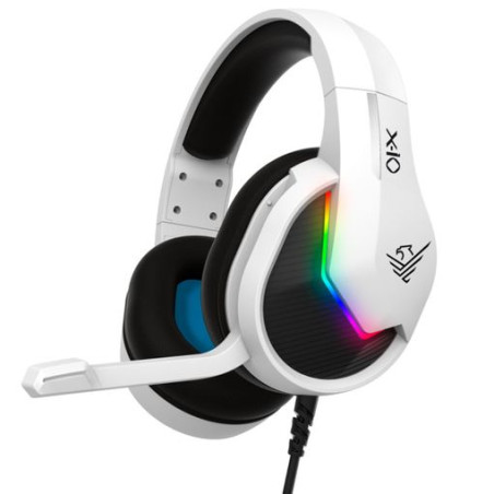 Auriculares Gaming Con Microfono Phoenix - Ps5 - Ps4 - Pc - Controles En Cable - Mute - Blanco