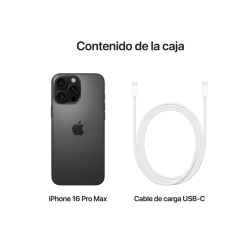 Smartphone Apple iPhone 16 Pro Max 256GB/ 6.9"/ 5G/ Titanio Negro