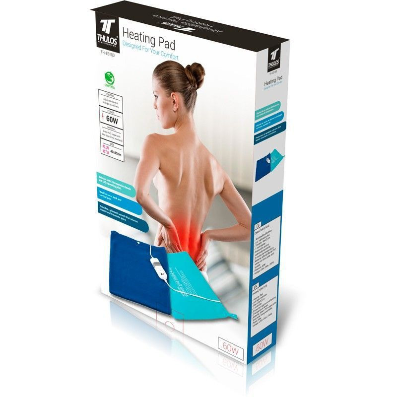 Almohadilla térmica ideal para aliviar dolores musculares y reumáticos, 40x32 cm. 60W. THULOS Almohadilla térmica ideal para aliviar dolores musculares y reumáticos, 40x32 cm. 60W. THULOS