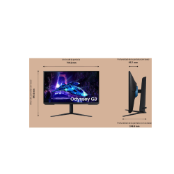Monitor gaming - Samsung Odyssey G3 LS32DG302EUXEN, 32 " Full-HD, 180 Hz, 1 ms, VA, Altura ajustable, FreeSync, Negro
