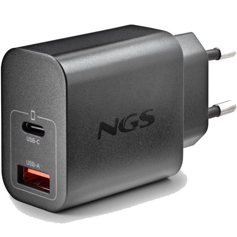 Cargador de Pared GaN NGS Era 20W/ 1xUSB Tipo-C/ 1xUSB/ 20W