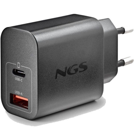 Cargador de Pared GaN NGS Era 20W/ 1xUSB Tipo-C/ 1xUSB/ 20W