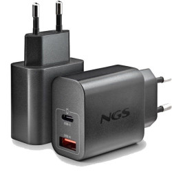 Cargador de Pared GaN NGS Era 20W/ 1xUSB Tipo-C/ 1xUSB/ 20W