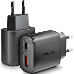 Cargador de Pared GaN NGS Era 45W/ 1xUSB Tipo-C/ 1xUSB/ 45W
