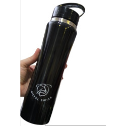 Termo de aluminio negro 750ml mantiene el frio y el calor Royal swiss