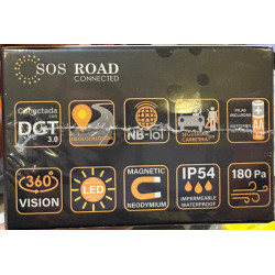 Luz baliza de emergencia para coche SOS Road Connected EL2024 V16/ Homologada/ Base Imantada/ Geolocalizable/ Funciona a Pilas