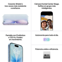 Smartphone Apple iPhone 17 256GB/ 6.3"/ 5G/ Azul Neblina