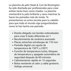 Plancha de pelo Remington Sleek and Curl/ Verde