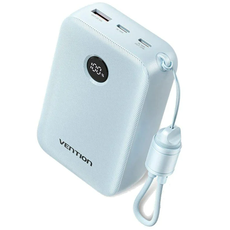 Powerbank 20000mAh Vention FKBL0-C/ 22.5W/ Azul/ Incluye Cable USB TIPO C