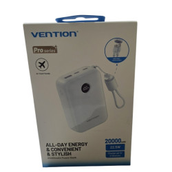 Powerbank 20000mAh Vention FKBL0-C/ 22.5W/ Azul/ Incluye Cable USB TIPO C