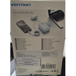 Powerbank 20000mAh Vention FKBL0-C/ 22.5W/ Azul/ Incluye Cable USB TIPO C