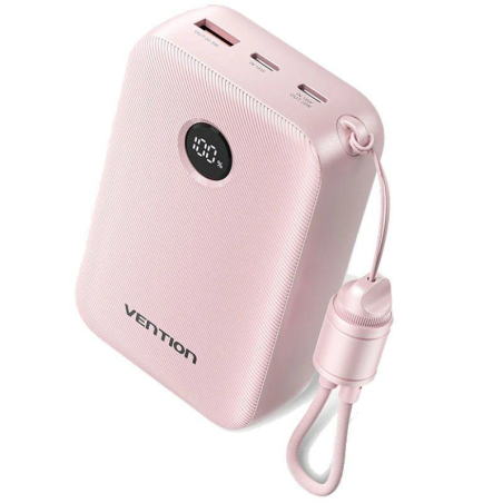 Powerbank 20000mAh Vention FKBP0-C/ 22.5W/ Rosa/ Incluye Cable USB Tipo-C