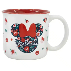 Taza Ceramica Desayuno Minnie Mouse Gardening. En Caja De Regalo. 400 Ml.