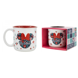 Taza Ceramica Desayuno Minnie Mouse Gardening. En Caja De Regalo. 400 Ml.