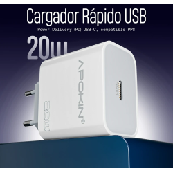 Cargador Red Tipo-C 20W 3.0A Cable Lightning a Tipo-C APOKIN