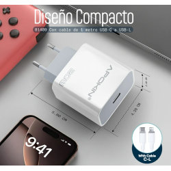 Cargador Red Tipo-C 20W 3.0A Cable Lightning a Tipo-C APOKIN