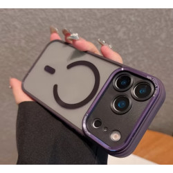 Funda premium para iPhone 17 Pro con parachoques metal apta para carga inalámbrica