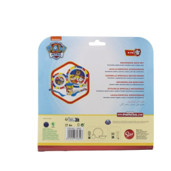 SET MICRO 5 PCS (PLATO, CUENCO, VASO 260 ML Y CUBIERTOS) PAW PATROL PUP POWER