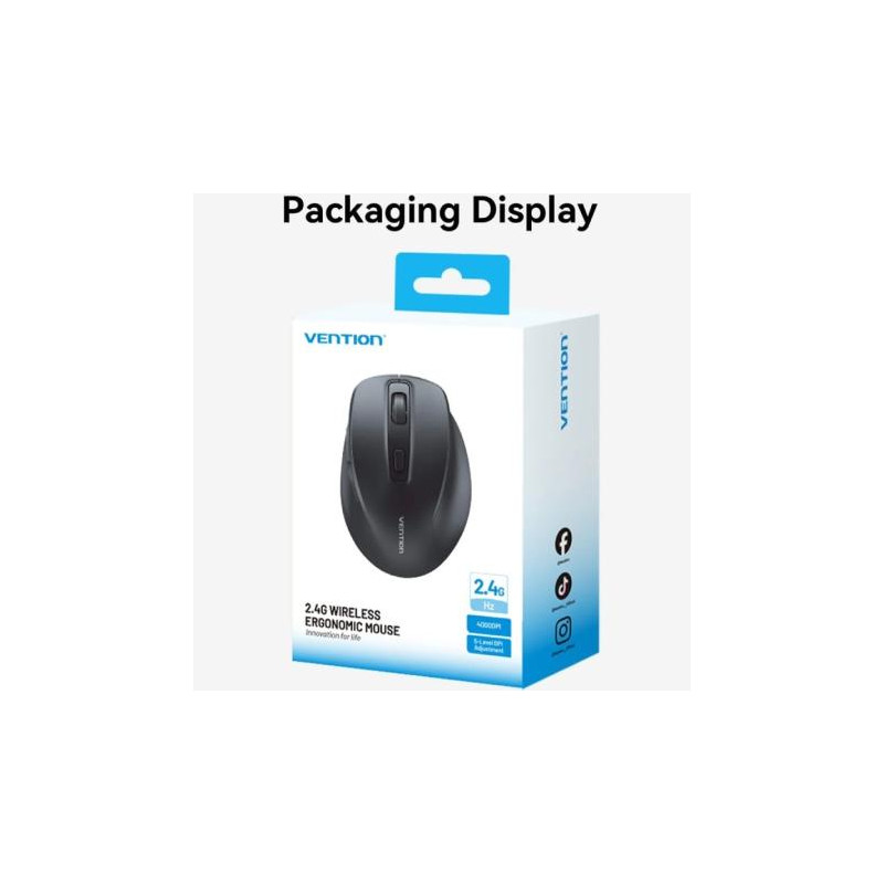 Ratón Ergonómico Inalámbrico Vention KTHB0/ Hasta 4000 DPI