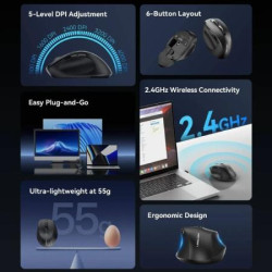 Ratón Ergonómico Inalámbrico Vention KTHB0/ Hasta 4000 DPI