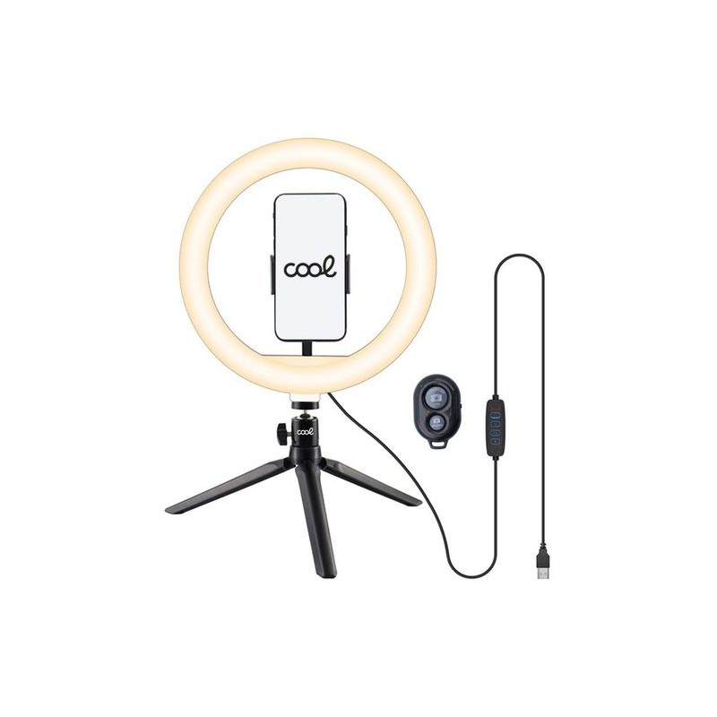 Soporte Sobremesa (50 Cm) Aro De Luz Led Cool + Mando Bluetooth