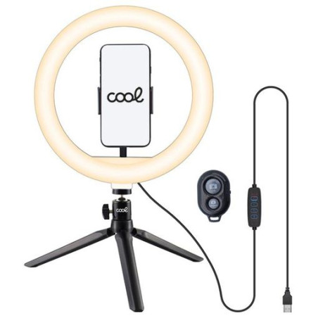 Soporte Sobremesa (50 Cm) Aro De Luz Led Cool + Mando Bluetooth