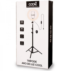 Soporte Trípode (180 cm) Aro de Luz LED COOL + Mando Bluetooth