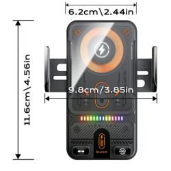 Soporte para Teléfono de Coche con Cargador Inalámbrico de Carga Rápida de 15w, Soporte Magnético Inteligente F18
