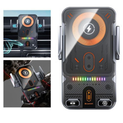 Soporte para Teléfono de Coche con Cargador Inalámbrico de Carga Rápida de 15w, Soporte Magnético Inteligente F18