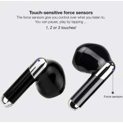 Auriculares Bluetooth TooQ Onyx TQBWH-0054B con estuche de   carga/ Autonomía 4h/ Negros