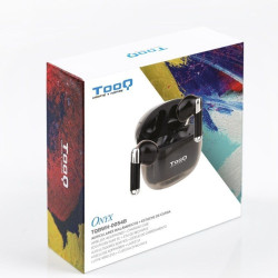 Auriculares Bluetooth TooQ Onyx TQBWH-0054B con estuche de   carga/ Autonomía 4h/ Negros