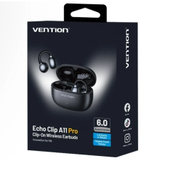 Auriculares Bluetooth Vention Echo Clip A11 Pro con estuche de carga/ Autonomía 6h/ Negro