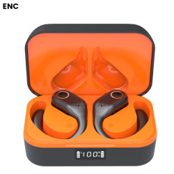 Auriculares Gaming J10 con Gancho para la Oreja y Cancelación de Ruido TWS color naranja y negros