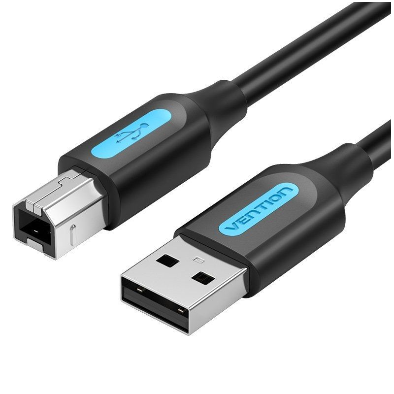 Cable USB 2.0 Impresora Vention COQBI/ USB Tipo-B Macho - USB Macho/ 480Mbps/ 3m/ Negro