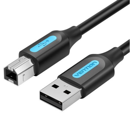 Cable USB 2.0 Impresora Vention COQBI/ USB Tipo-B Macho - USB Macho/ 480Mbps/ 3m/ Negro
