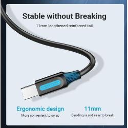 Cable USB 2.0 Impresora Vention COQBI/ USB Tipo-B Macho - USB Macho/ 480Mbps/ 3m/ Negro